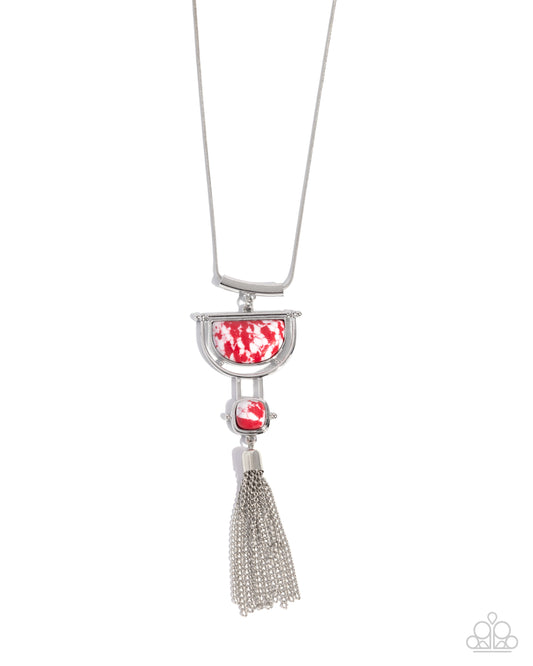 Sterling Stones - Silver w/Red & White Necklace