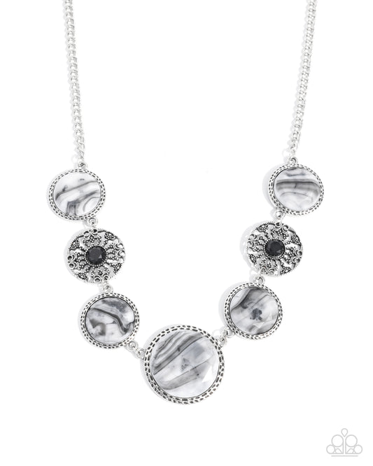 Gentle Glam - Silver w/Black & White Necklace