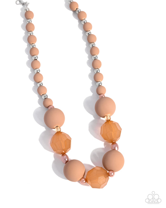 Suddenly Slanted - Tan Necklace