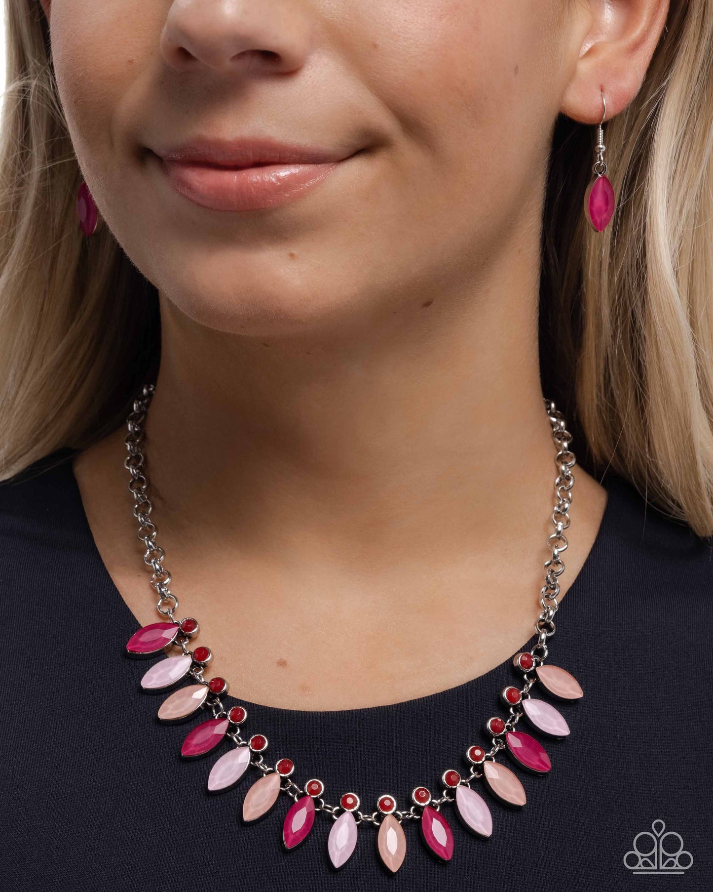 Colorful Citation - Silver w/Pinks Necklace