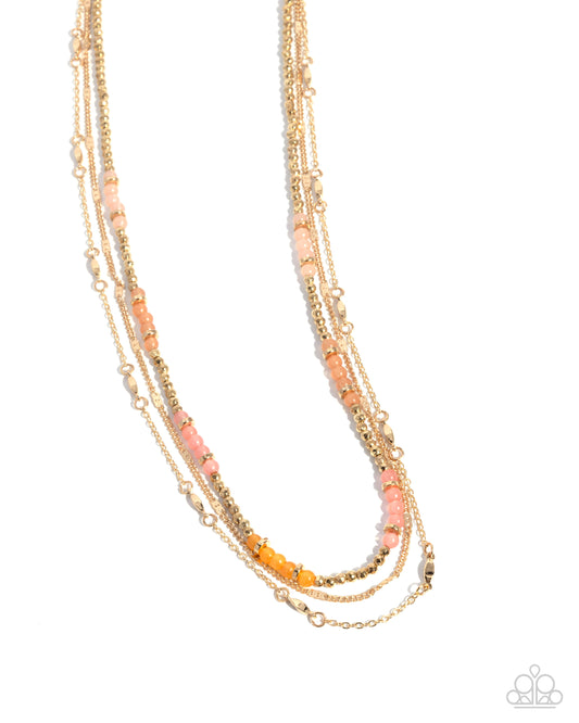 Daydreaming Decadence - Silver w/Multi Oranges Necklace