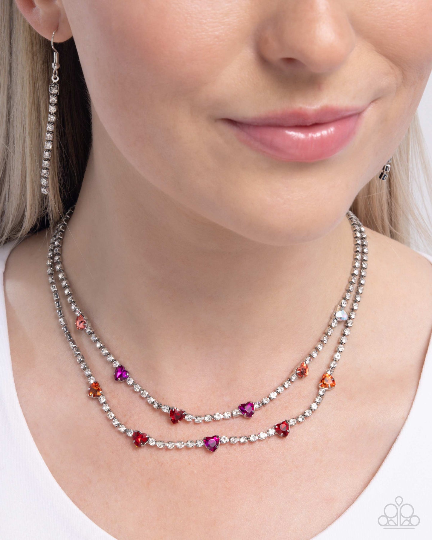 Courting Closeness - Silver w/Multi Heart Necklace