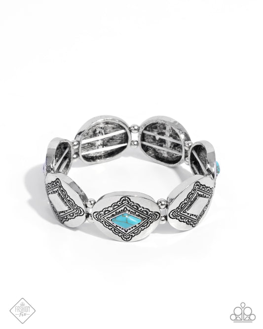 Elemental Example - Silver w/Turquoise Stone Bracelet