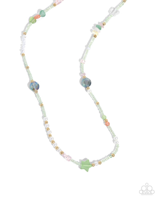 Sensational Sunset - Green Necklace