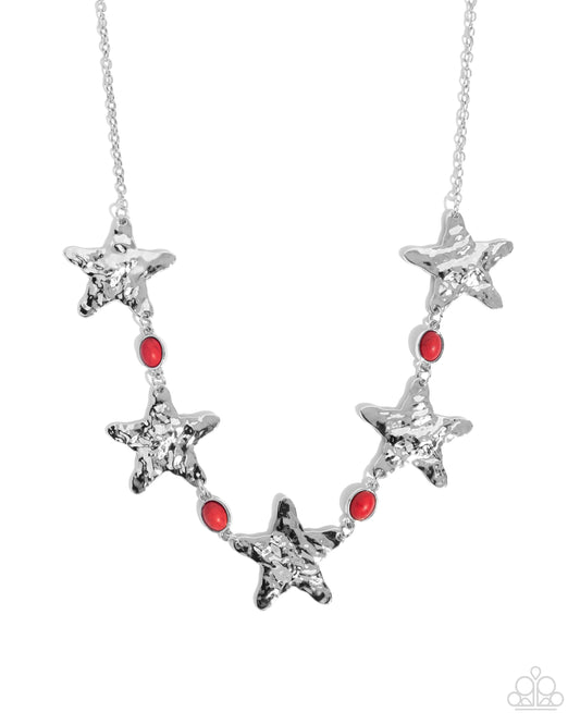 Stellar Santa Fe - Silver w/Red Star Necklace