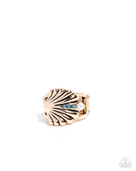 Seashell Side - Gold w/Blues Ring