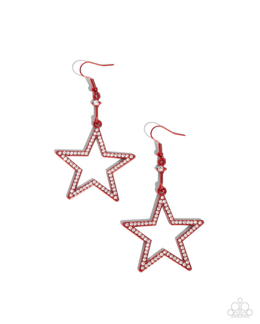 Steady Stars - Red Star Earrings