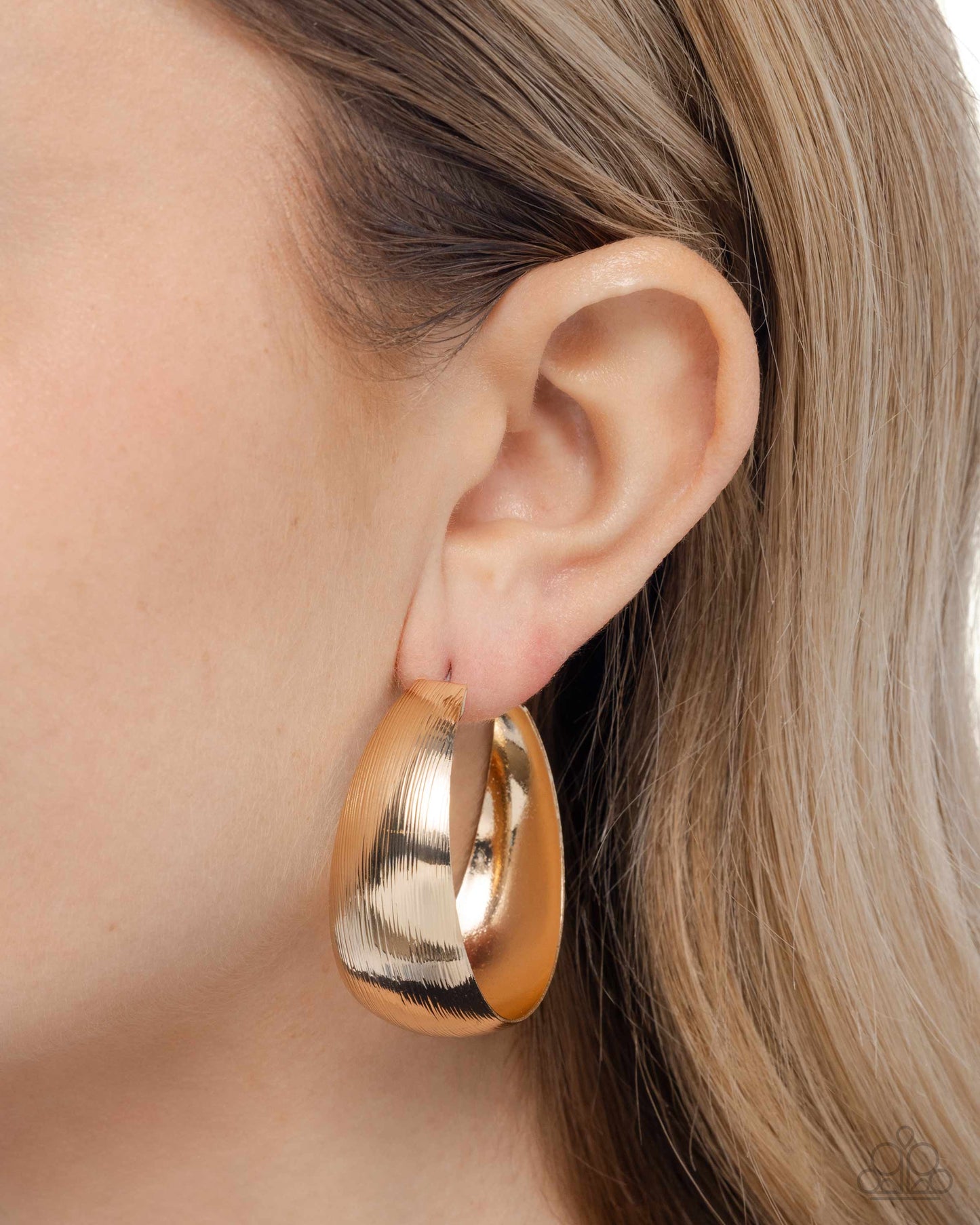 Subtle Sheen - Gold Hoop Earrings
