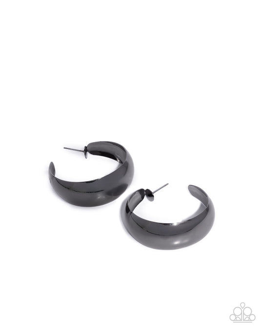 Hammered Heritage -  Black Earrings