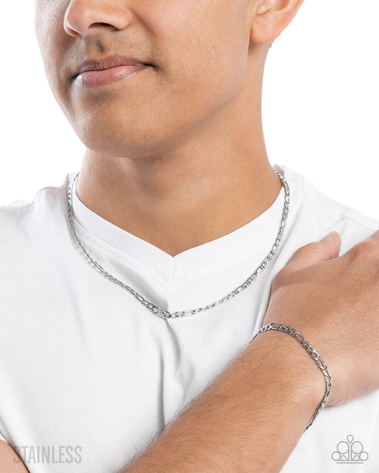 Complete Look - Silver Men's Chain & Bracelet Set