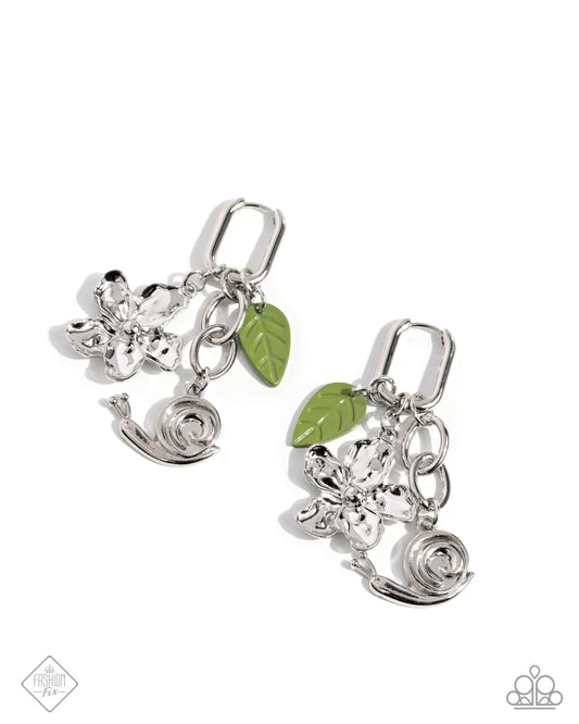Cottagecore Chronicle - Silver w/Green Earrings