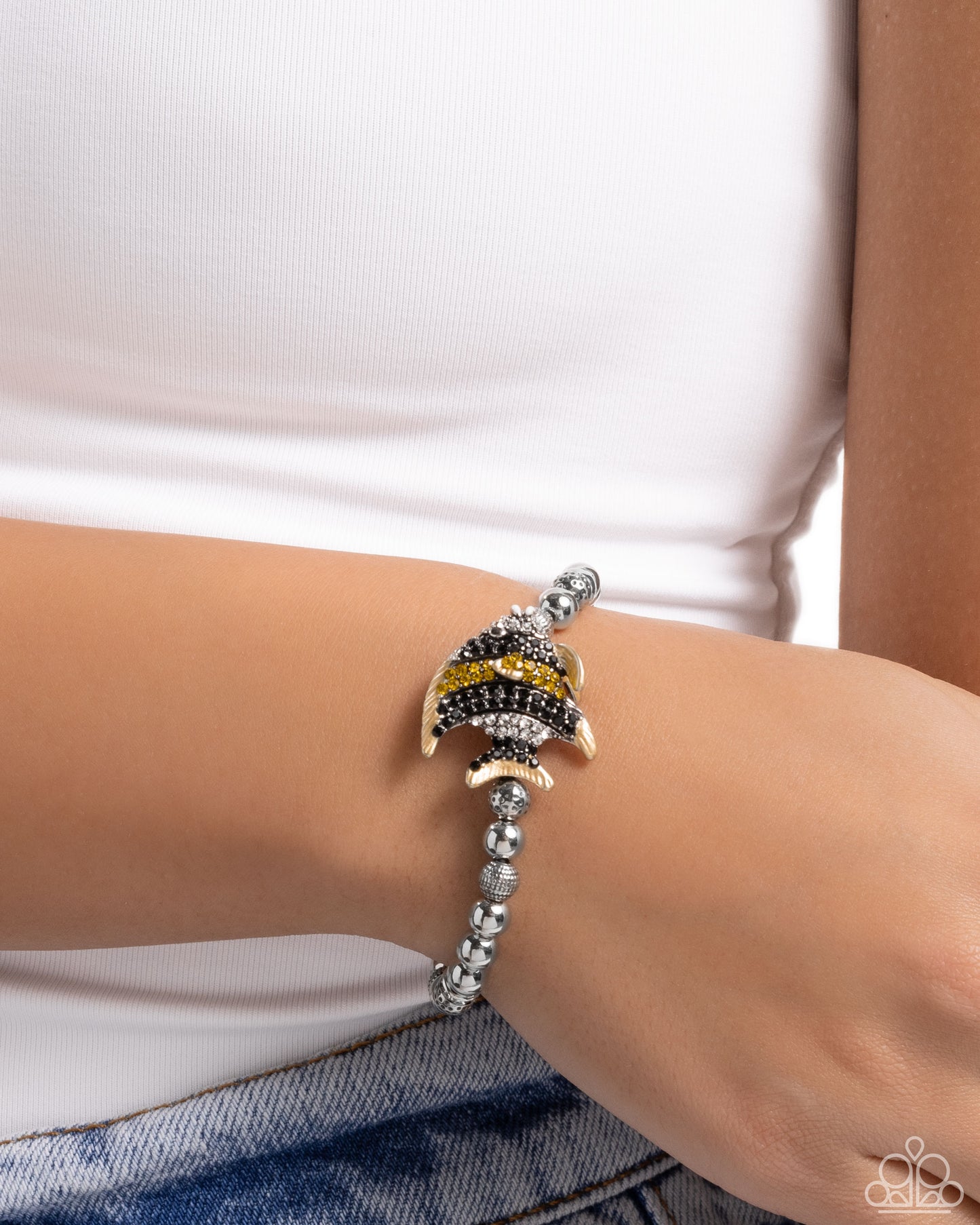 Admirable Angelfish - Silver w/Yellow Bracelet
