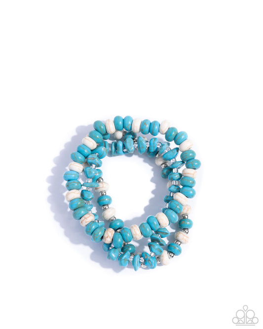 Rustic Residence - Turquoise & Cream Stone Bracelet