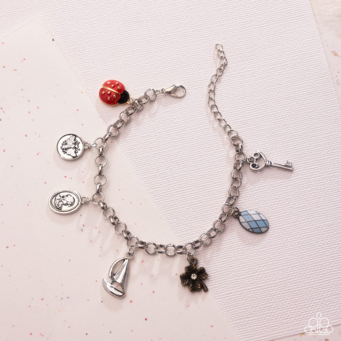 Sailing Through Life - Silver/ Multi Charm Bracelet