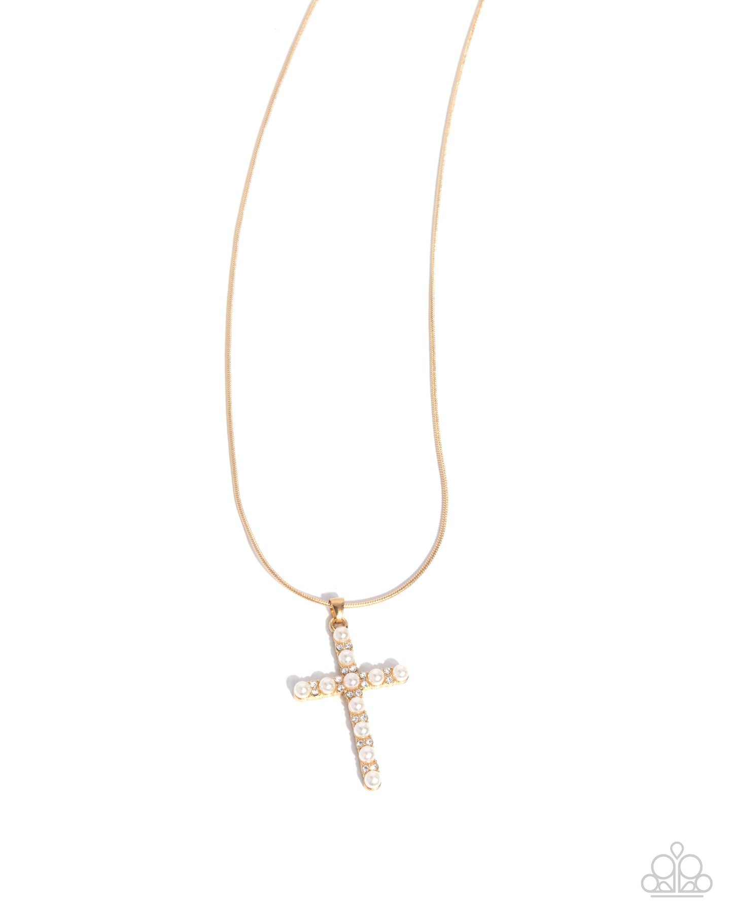 Holy Harmony - Gold w/Pearls "Cross" Necklace