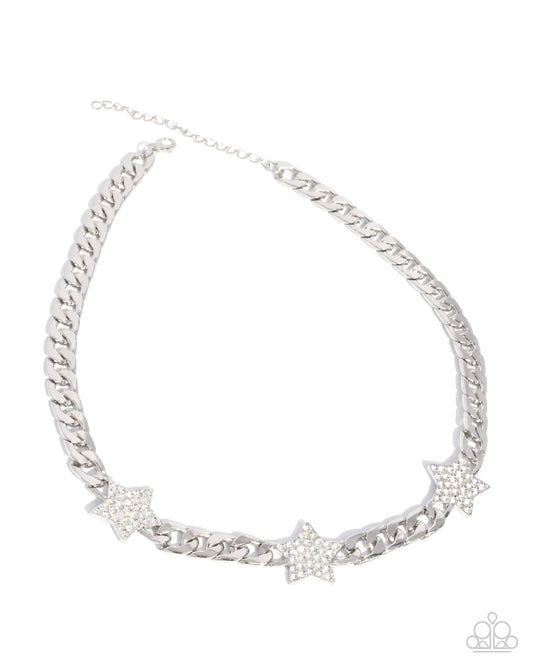 Uncle Sam Stars - Silver w/Stars Necklace