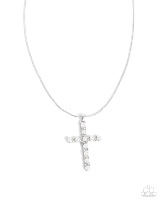 Holy Harmony -Silver w/White Pearls Necklace