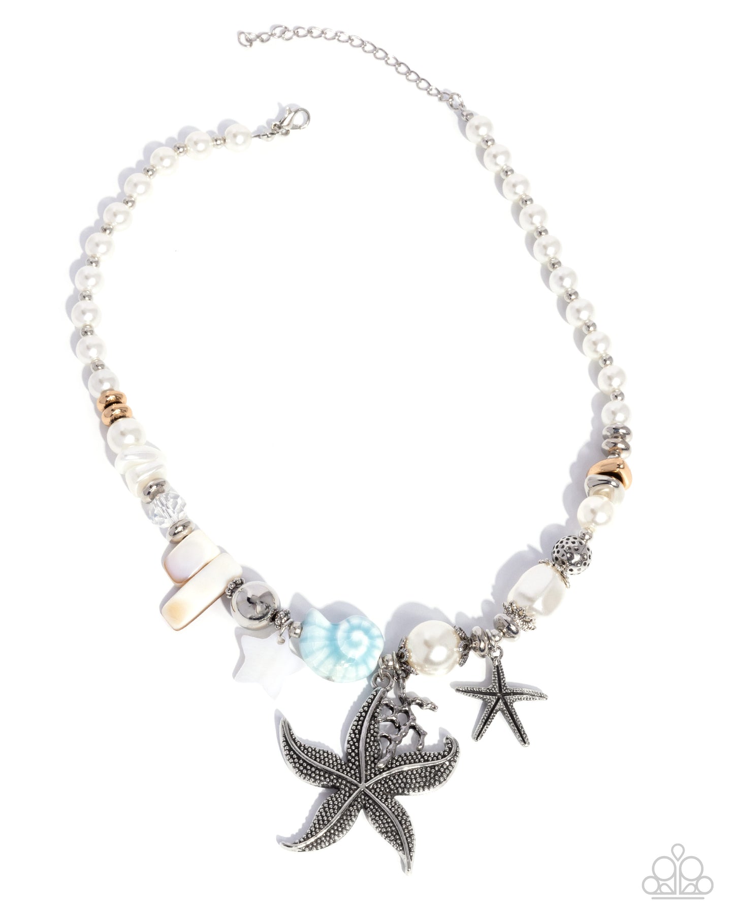 Coastal Cameo - Silver w/Blue Starfish Necklace