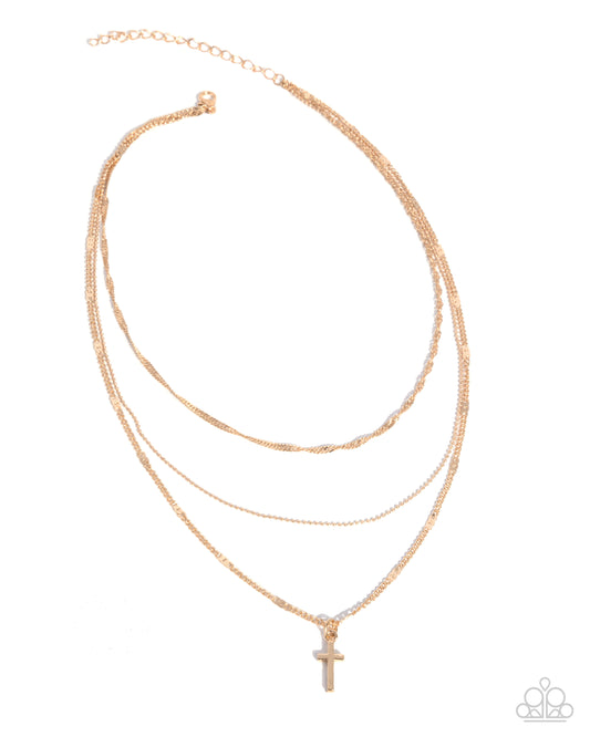 Divine Dedication - Gold  Cross Necklacw