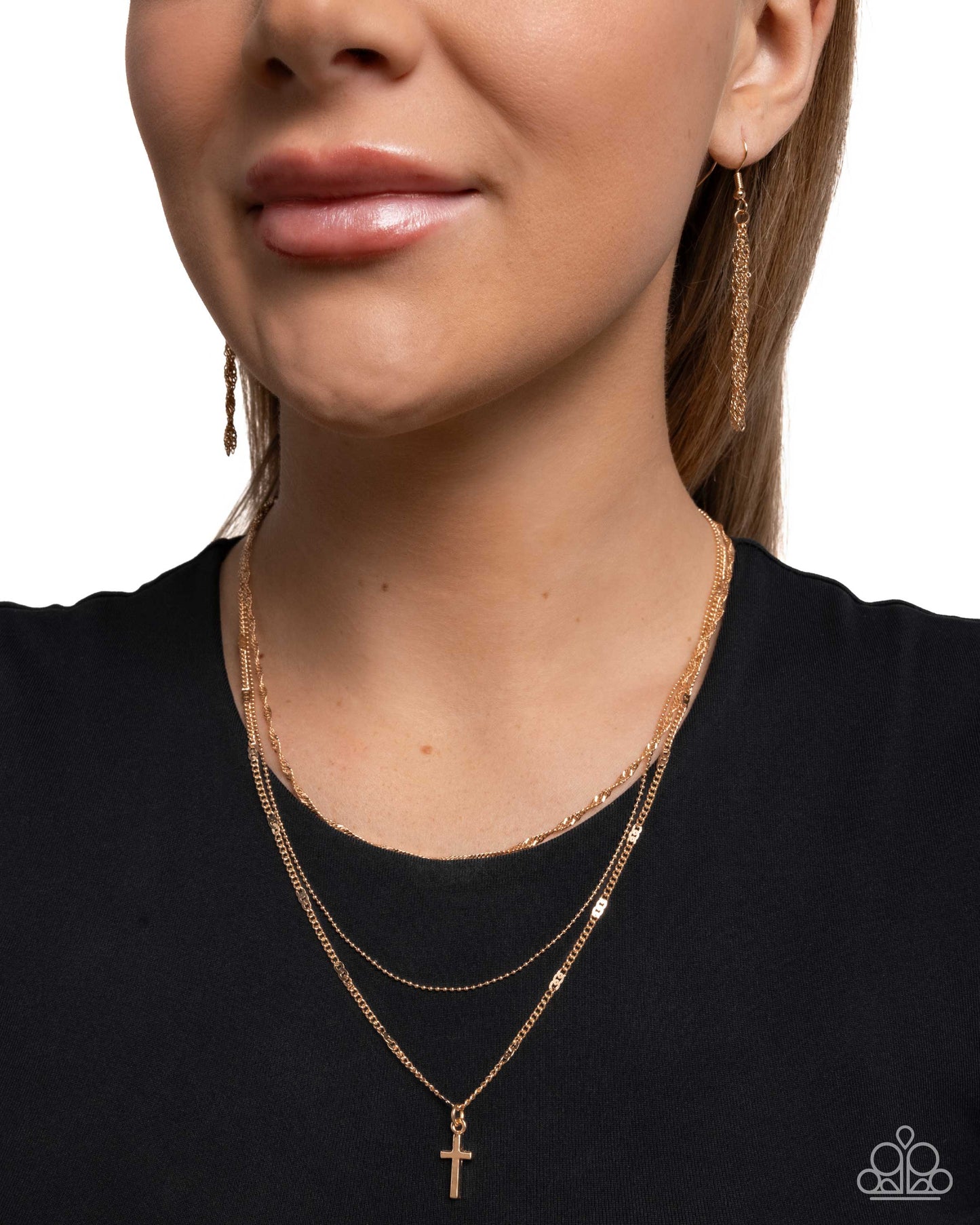Divine Dedication - Gold  Cross Necklacw