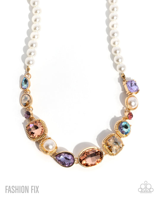 Adorably Antique - Multi & Pearls Necklace