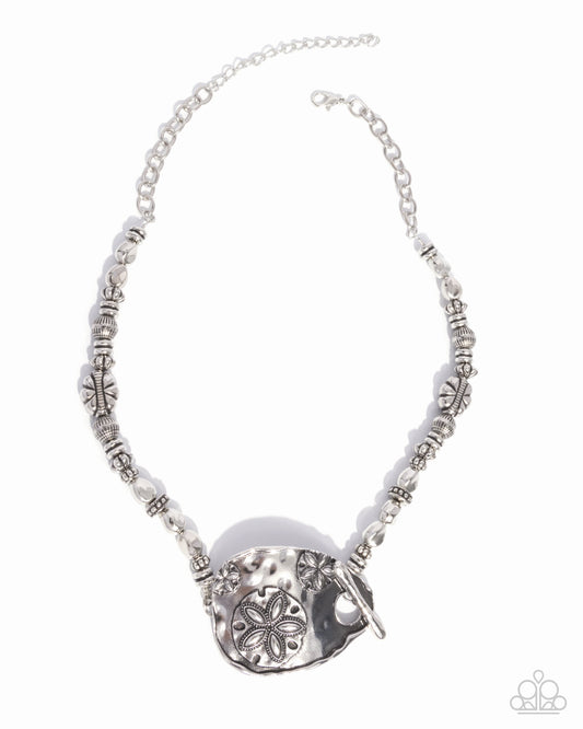 Sand Dollar Statement - Silver Necklace