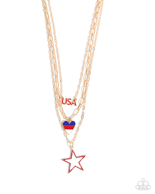 Unforgettable USA - Gold USA Necklace