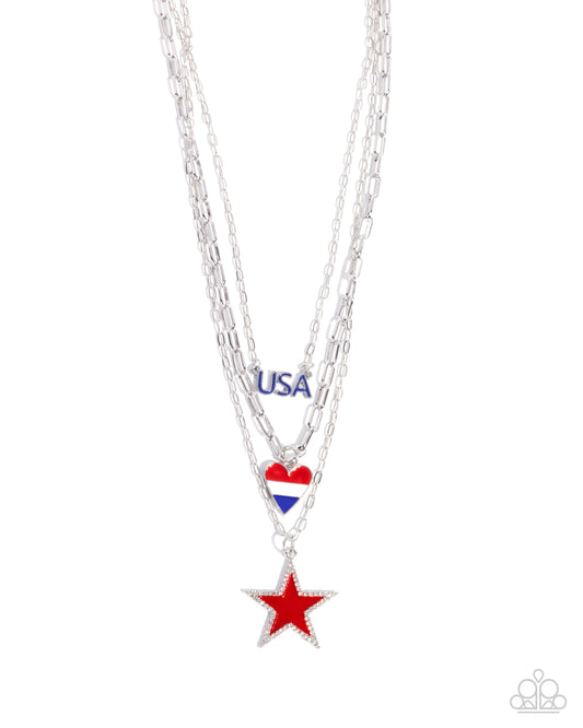 Unforgettable USA - Red-White-Blue "USA" Necklace