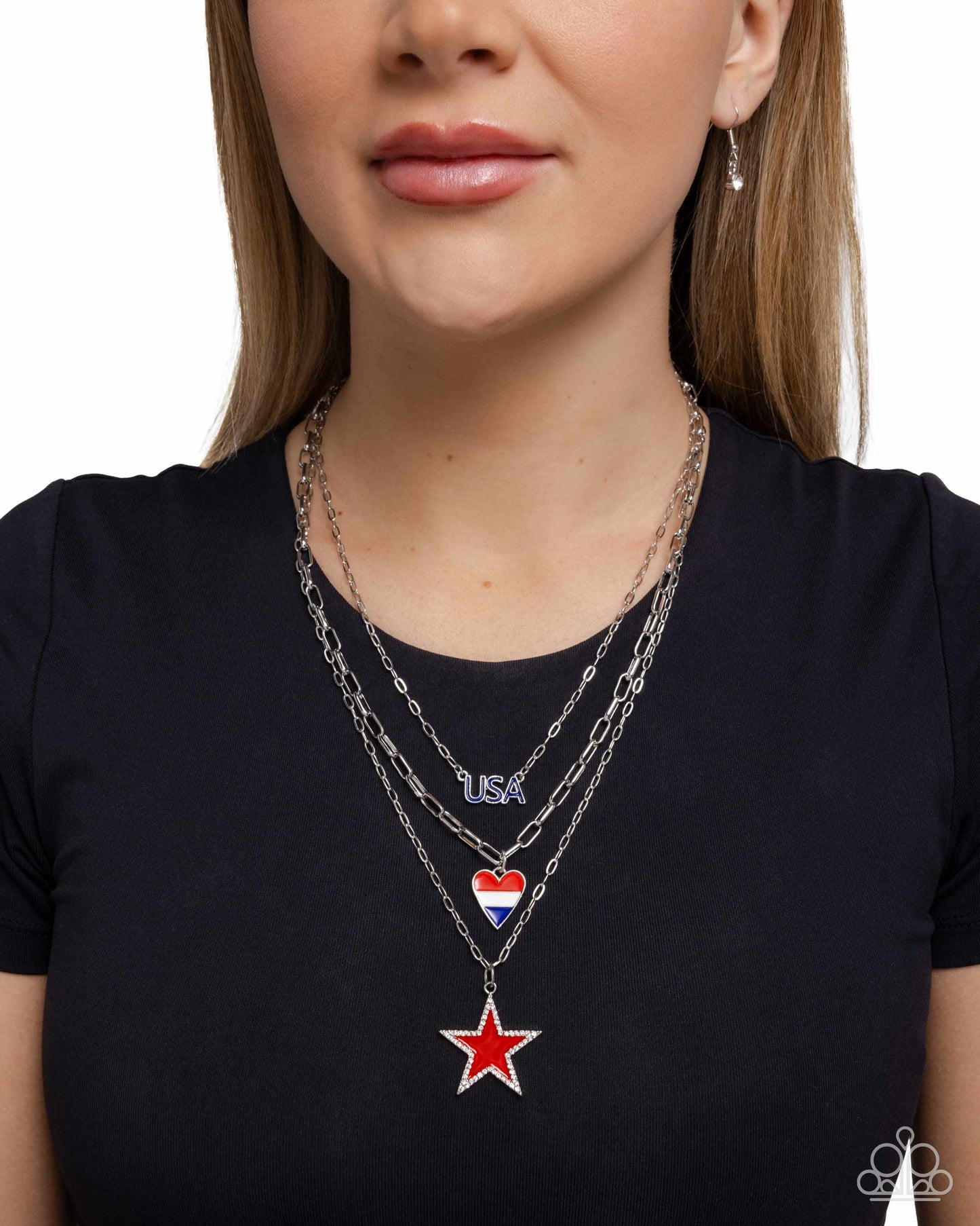 Unforgettable USA - Red-White-Blue "USA" Necklace