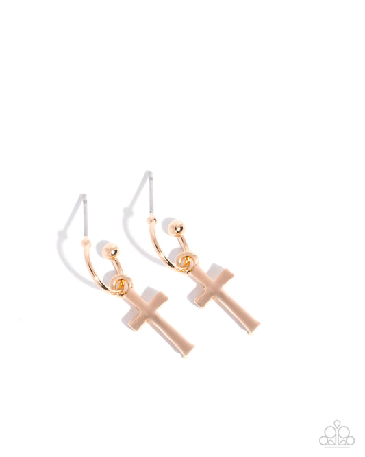 Daily Divinity - Gold Cross Earrings