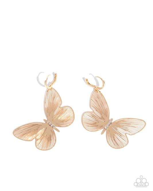 Fluttering Folk - Gold Butterfly Earrings