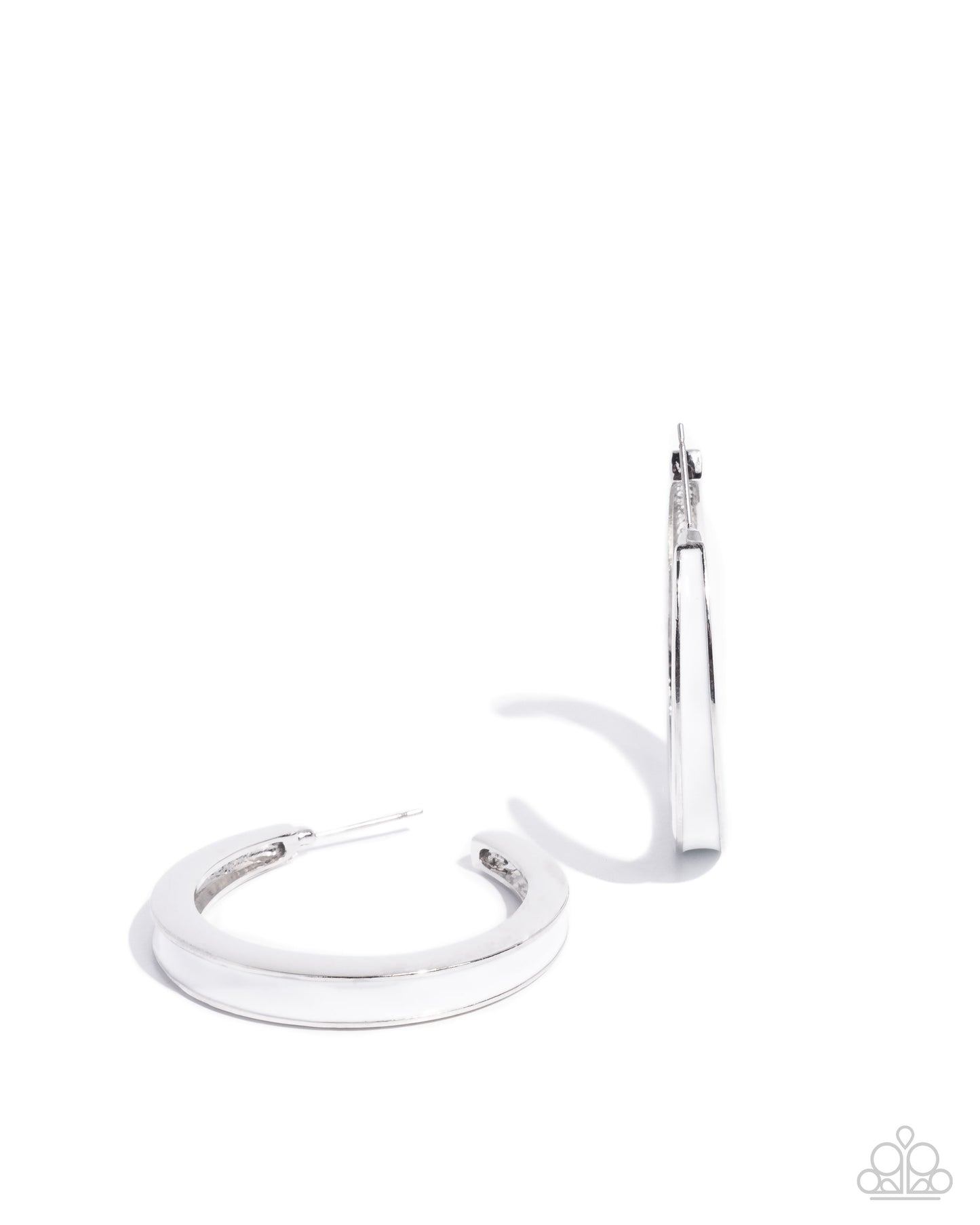 Painted Prowess - Silver w/White Earrings