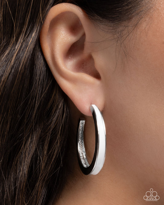 Painted Prowess - Silver w/White Earrings