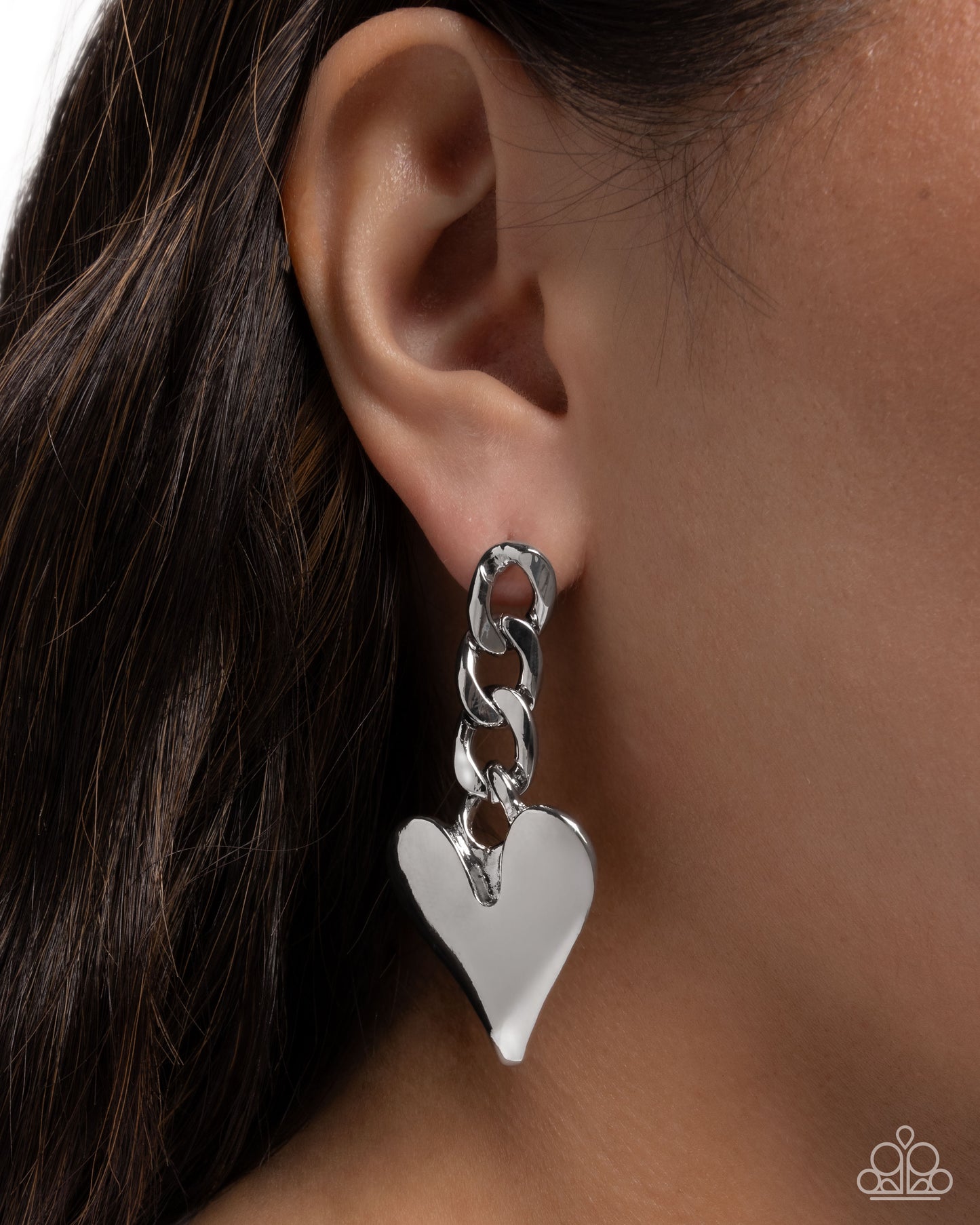 Mechanic Match - Silver Heart Earrings