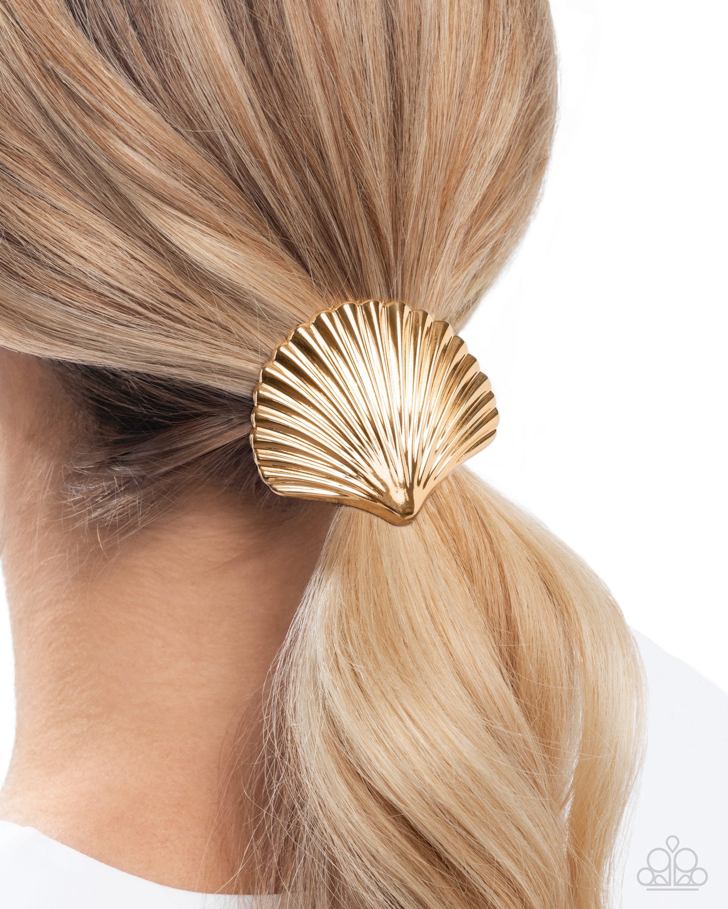 Hair - Short Seashell - Gold Hair Tie