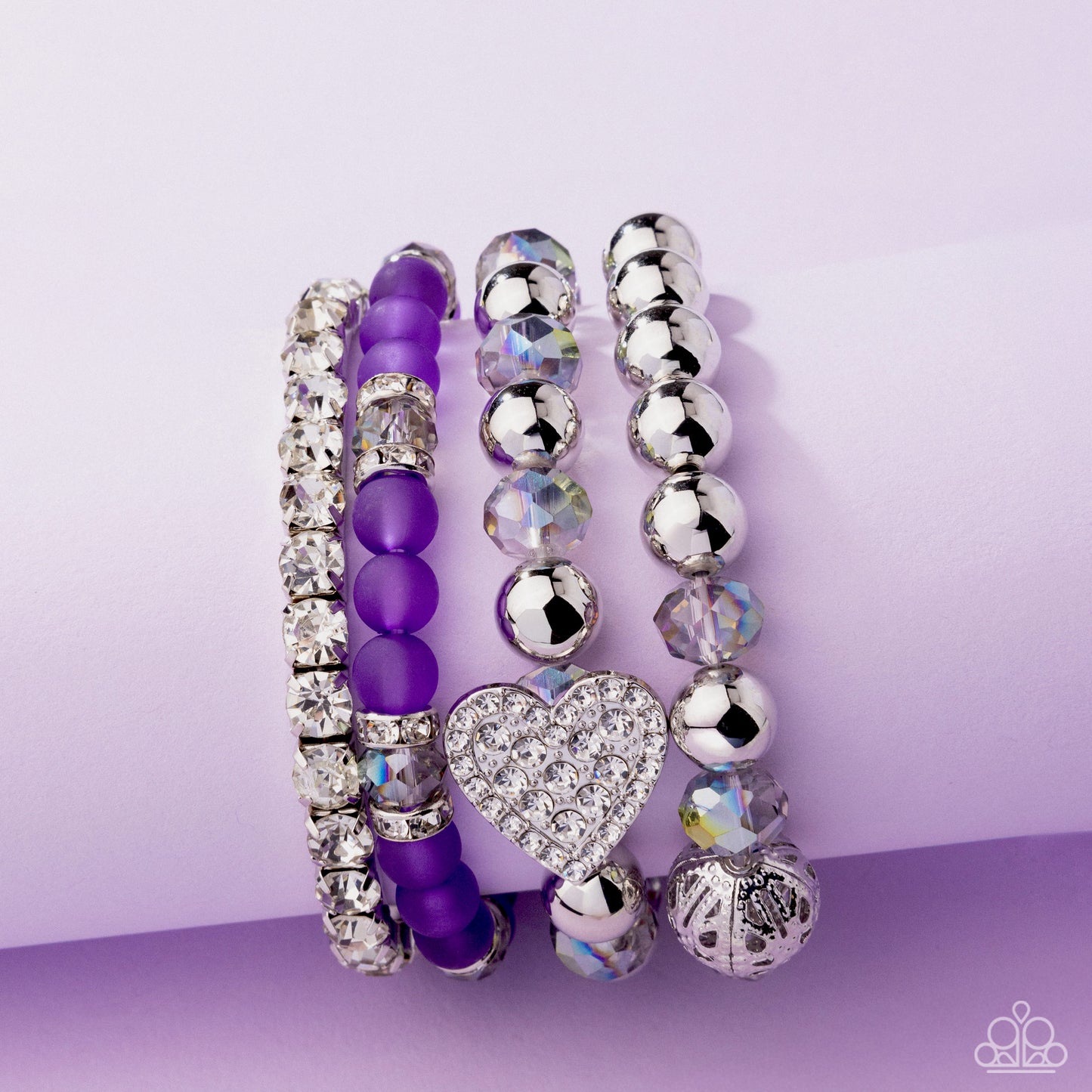 Poetically Plush - Silver w/Purple Bracelet