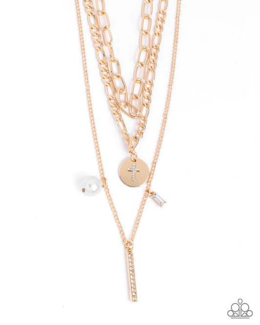 Luminous Layers - Gold w/Cross Necklace