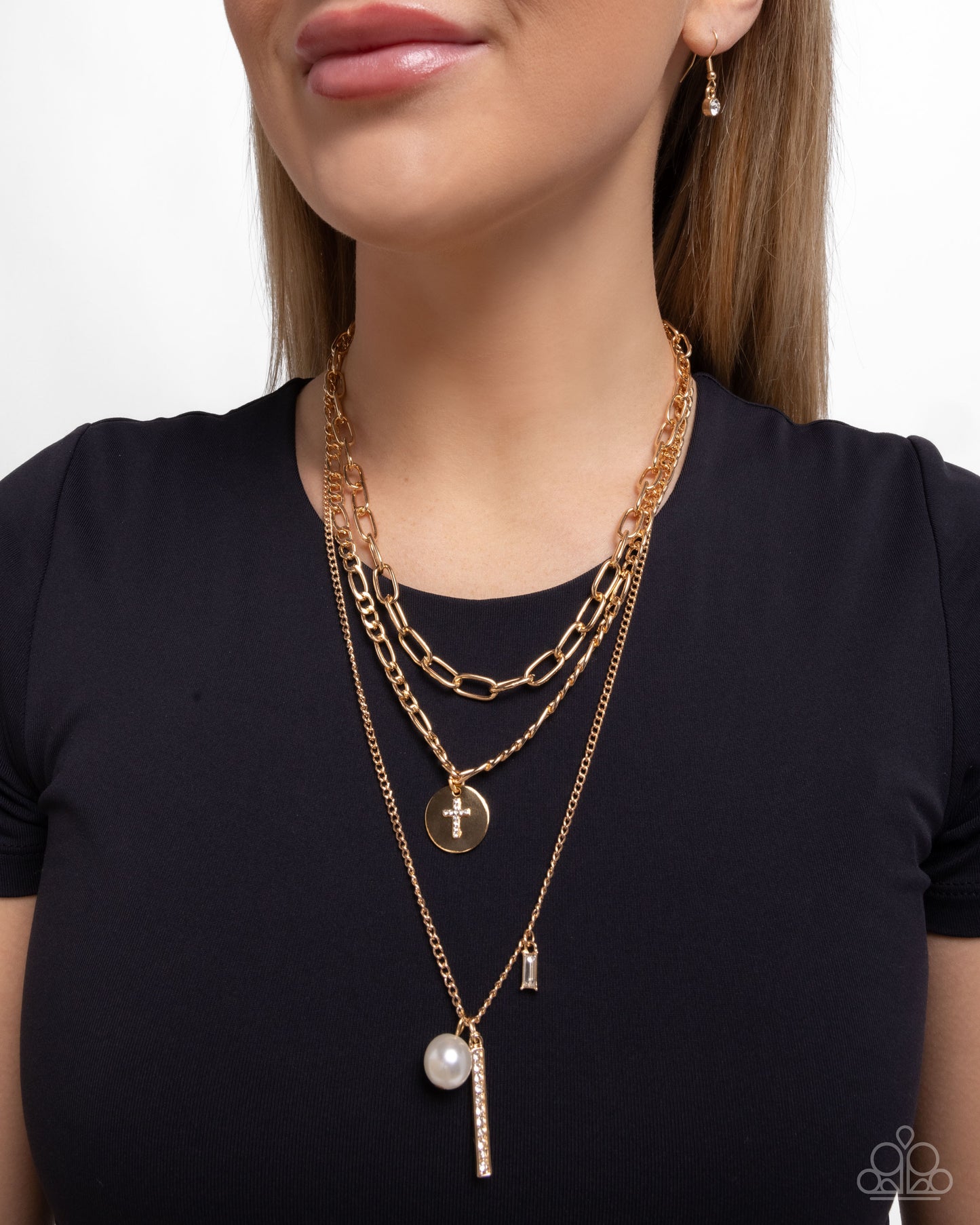 Luminous Layers - Gold w/Cross Necklace