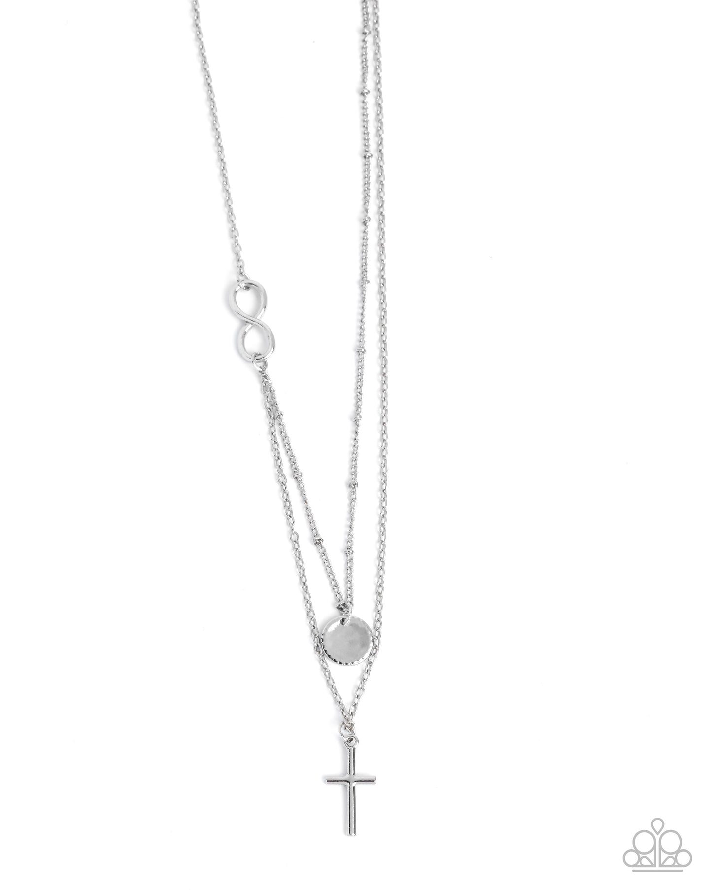 Eternal Embrace - Silver Cross & Eternity Necklace