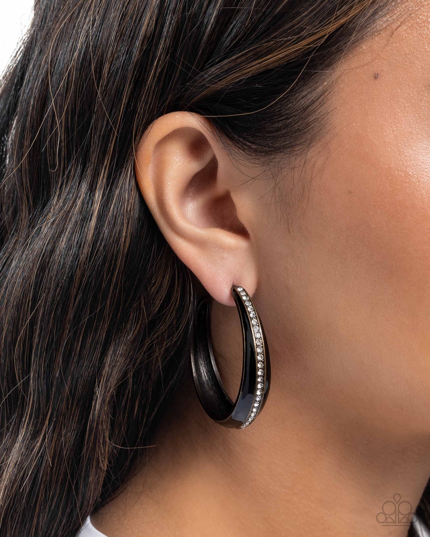 Uniquely Unexpected - Black w/Brass Earrings