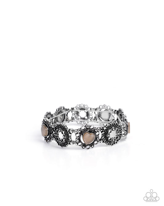 Fabricated Frames - Silver w/Brown Heart Bracelet