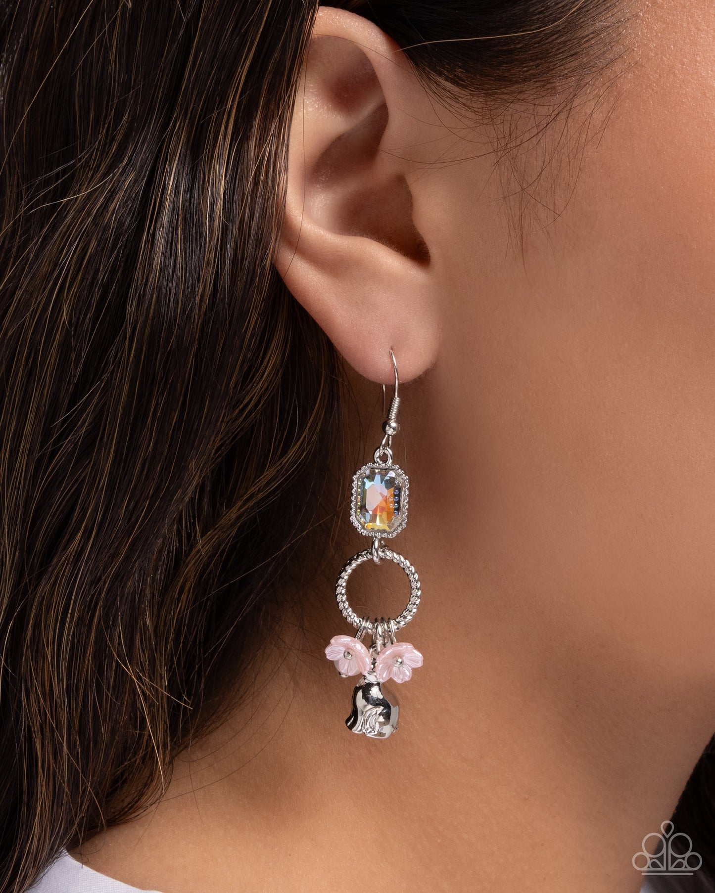 Malibu Melody - Silver w/Pink Earrings