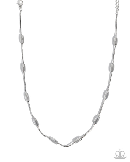Cylindrical Chic - Silver Necklace