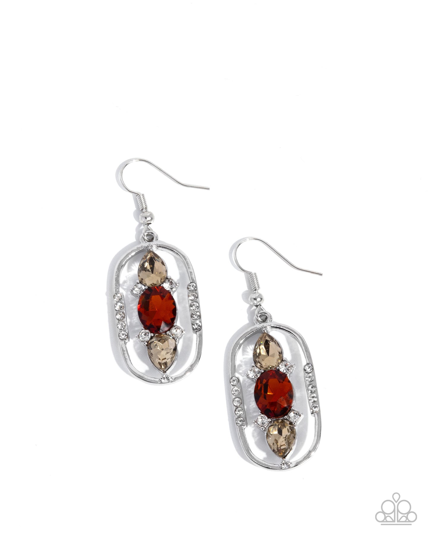 Sit and Stare - Silver w/Brown Earring