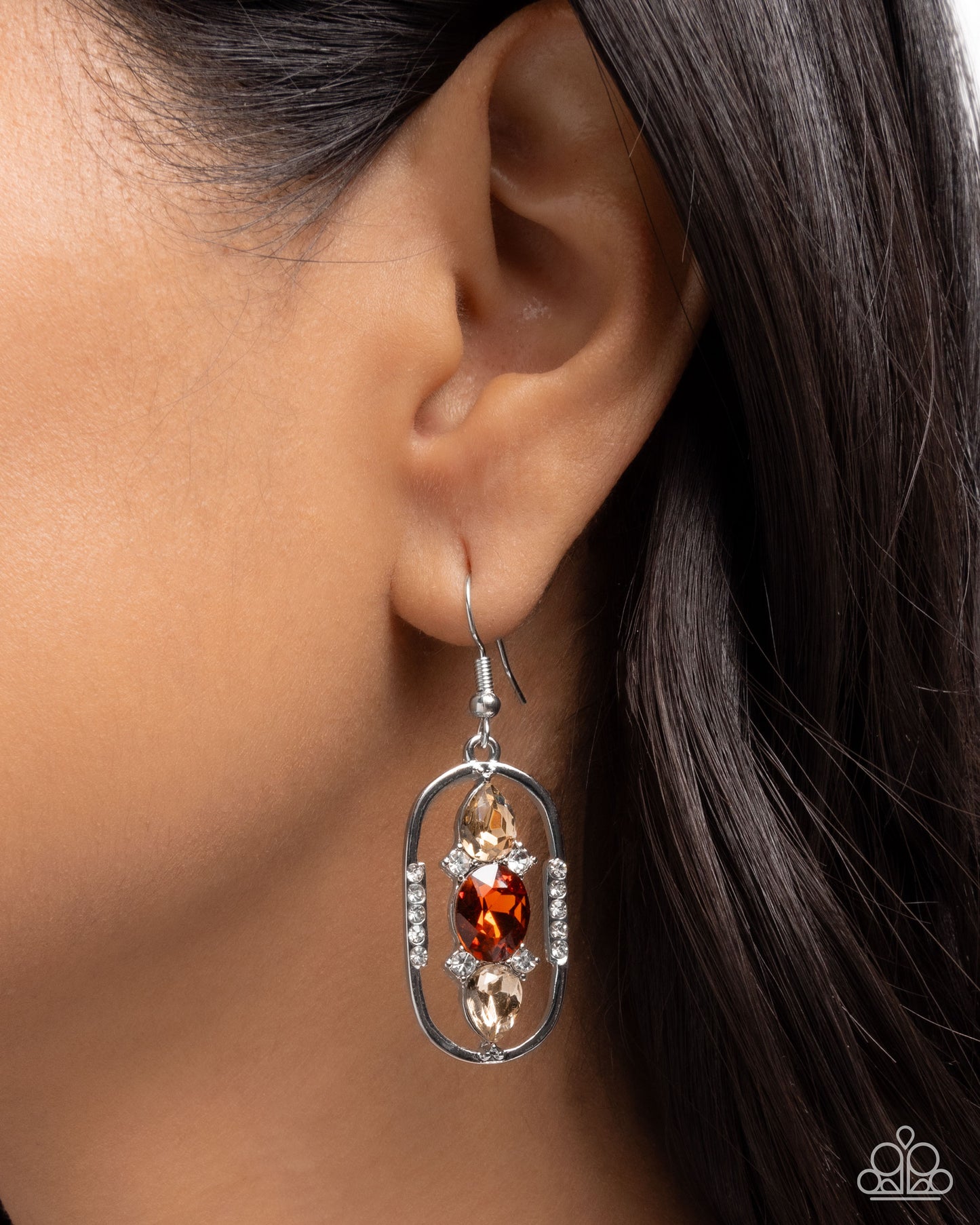 Sit and Stare - Silver w/Brown Earring