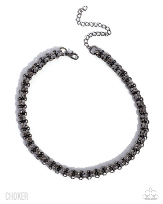 Double Demand - Gunmetal Necklace