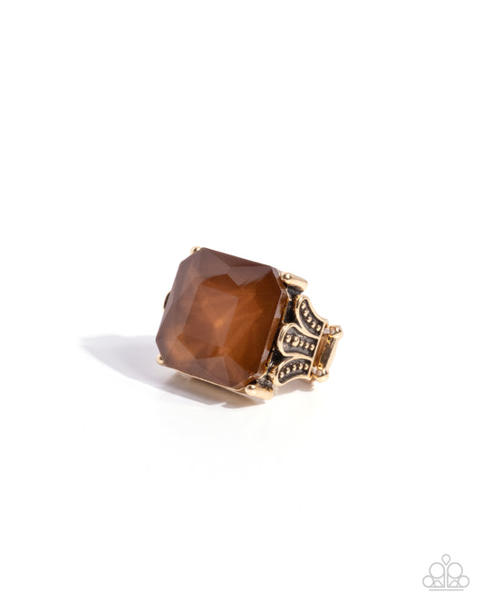 Monumental Masterpiece - Gold w/Brown Ring