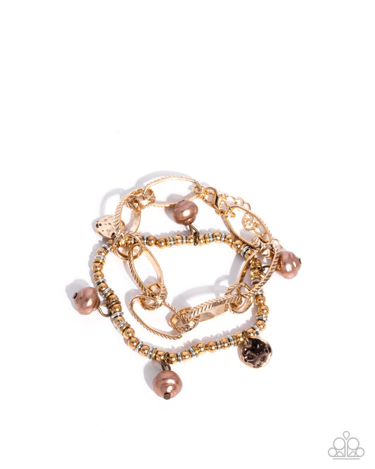 Textured Tempest - Gold Bracelet