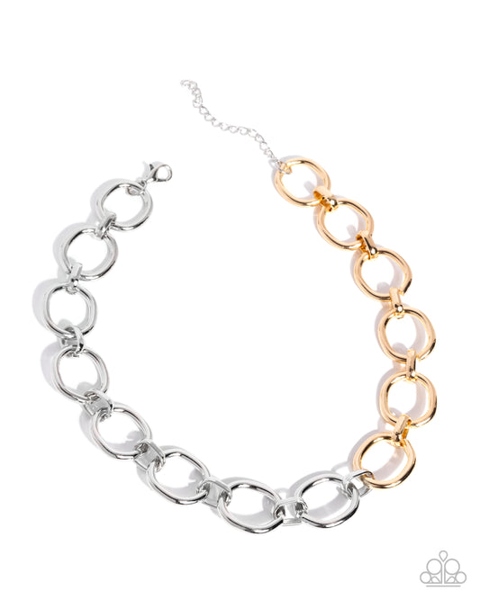 Mismatched Minuet - Silver & Gold Necklace