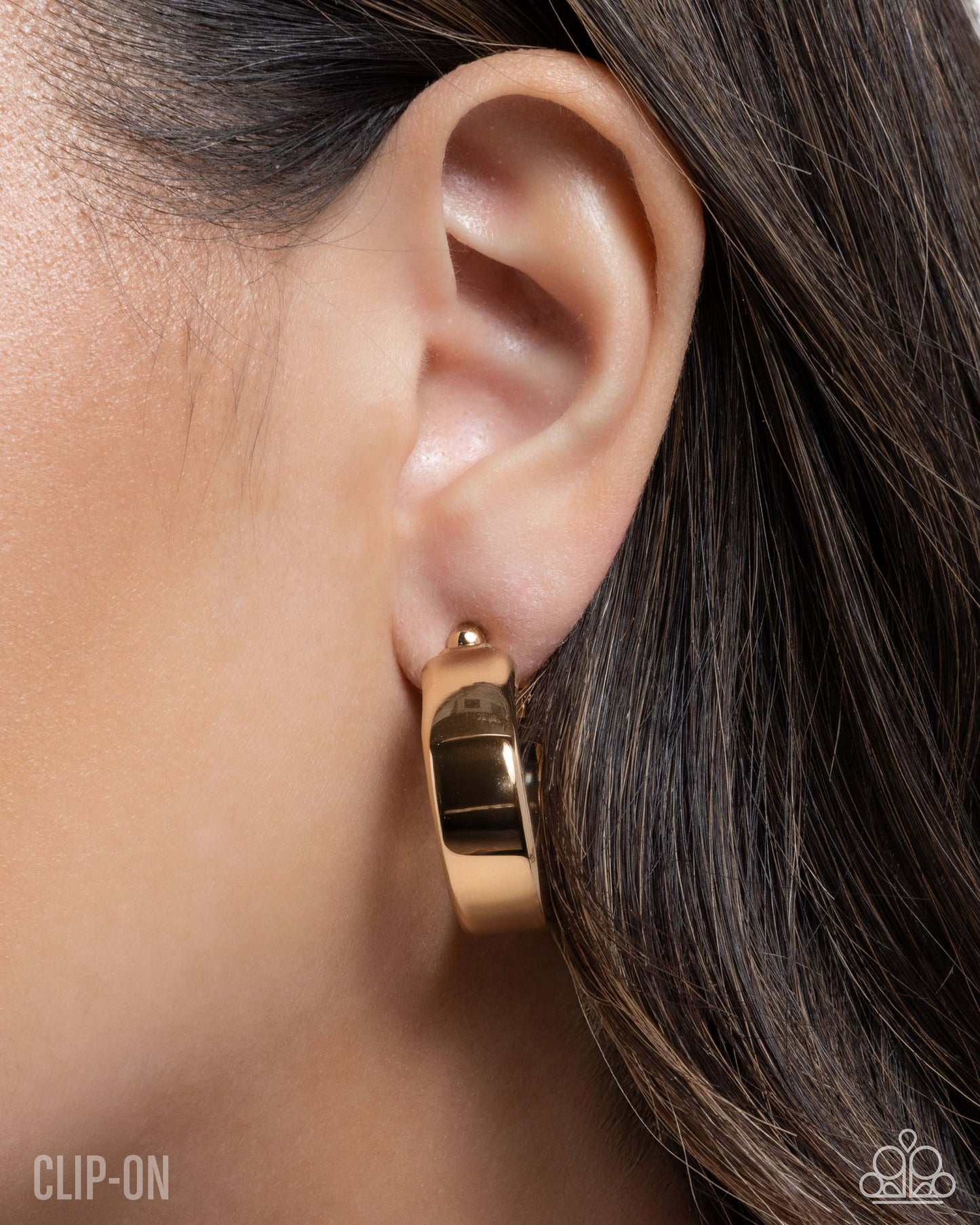 Sleek Spell - Gold Clip-on Earrings